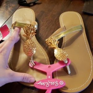 brand new lilly for target pineapple flip flops